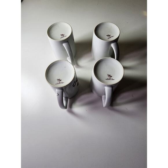 STABLE STUFF White Brown Horse Ceramic Coffee Mugs - Set of 4 - Picture 9 of 10